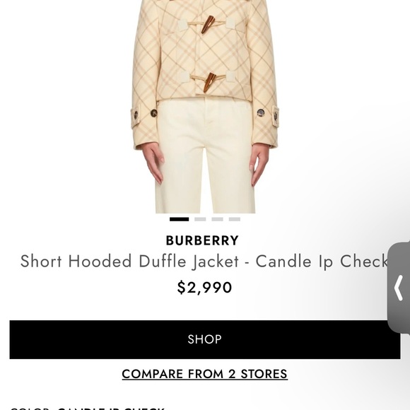 Burberry Women's Hooded Duffle Jacket - Candle Check